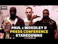 Paul vs. Woodley 2: Press Conference Staredowns | MMA Fighting