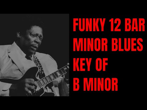BB King Style Funky 12 Bar Minor Blues Guitar Backing Track (B Minor)