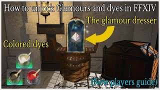 How to unlock glamour and dyes in FFXIV as a new player