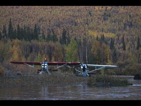 Two Piper Super Cubs, Gravel Bar Takeoff Heavy with Moose Meat & Antlers in the Alaskan Bush