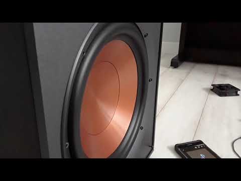 klipsch r-100sw bass test