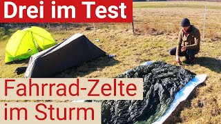 Welches Zelt für die Radtour? Nordisk Telemark, Ferrino Lightent und ein 99-Euro-Zelt im Test