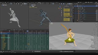 フレイルによる脱穀モーションの動作確認【Blender】【OpenGL】【GLSL】