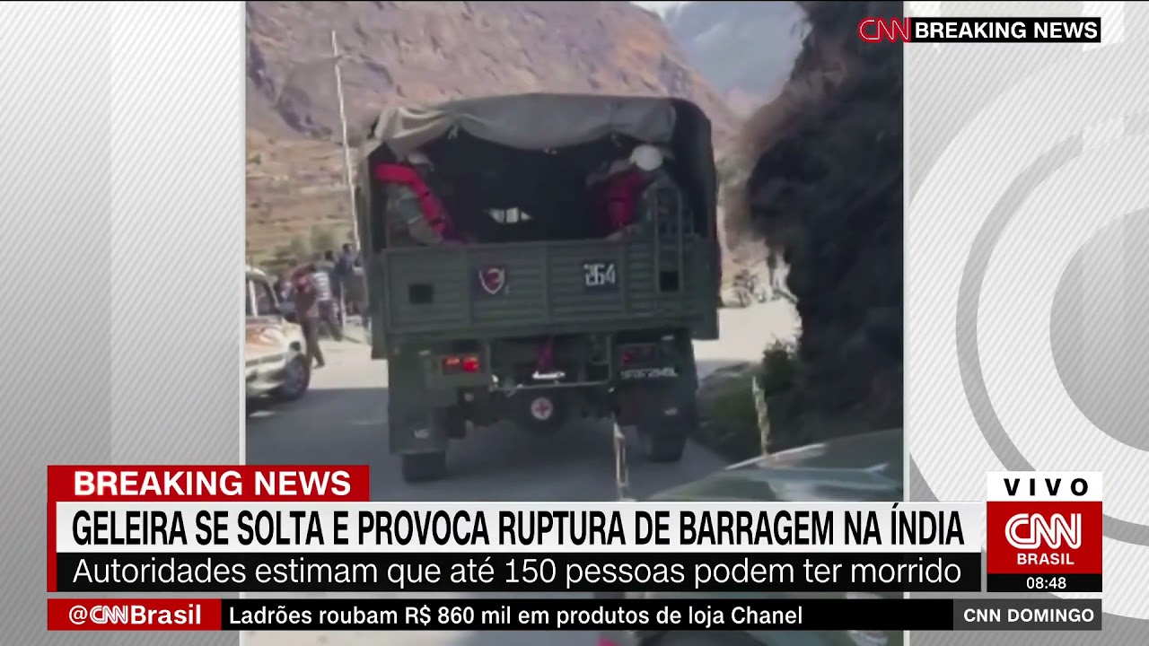 Geleira do Himalaia se solta, causa enchente e deixa até 150 mortos na Índia