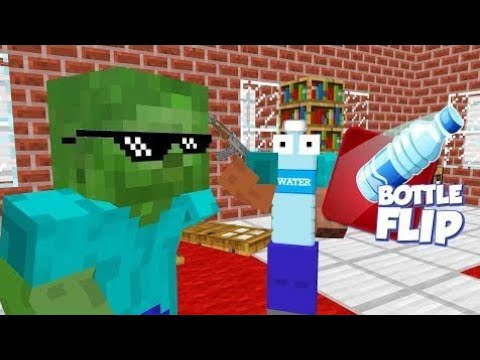 Monster School : EPIC BOTTLE FLIP CHALLENGE - Minecraft Animation (resubido)