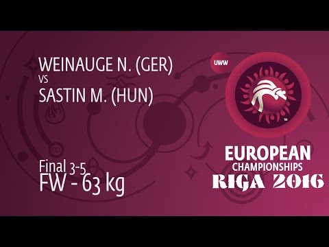 BRONZE FW - 63 kg: M. SASTIN (HUN) df. N. WEINAUGE (GER) by TF, 10-0