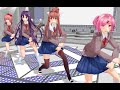 mmd the dokis attack titan while dancing to gangnam style ddlc dokidokiliteratureclub