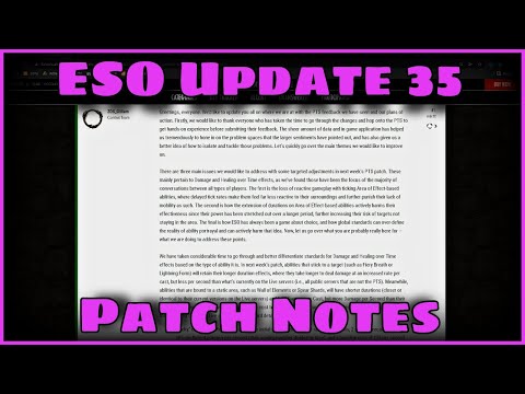 ESO Update 35 PTS Patch Notes [Combat Changes Looked At]