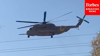 A Helicopter Carrying Released Israeli Hostages Lands At Sheba Hospital In Tel Aviv, Israel