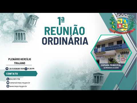 1ª Reunião Ordinária de 2026 da Câmara Municipal de Presidente Olegário - MG