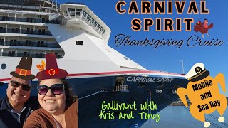 We're on the Carnival Spirit for Thanksgiving! Cabin 4222 Tour, and Sea Day