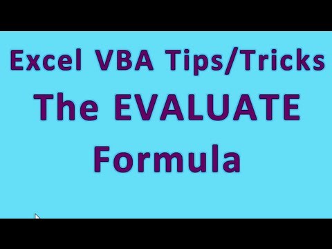 Excel VBA Tips n Tricks #3 Most powerful function in Excel Visual Basic - The EVALUATE Formula