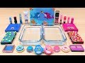 PINK Vs BLUE Mixing Random Things Into Clear Slime Special Series 74 Satisfying Slime Video