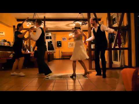 Lindy hop performance by Timo, Romy, Patrick, Annelie at Stefan's birthday party