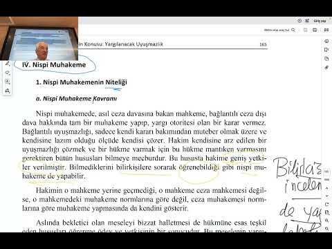 § 5. YARGILANACAK UYUŞMAZLIK - 4. Nispi Muhakeme (sh 165)  (18.07.2025)