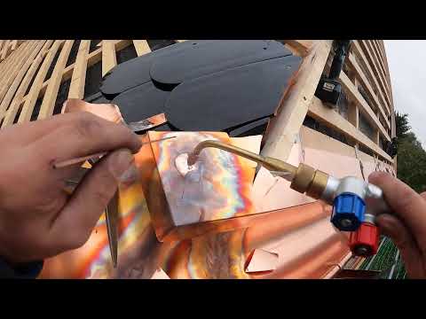 Kupfer Dachrinne am Krüppelwalm anbringen Teil 4 - Live vom Biberschwanzdach in Leisnig