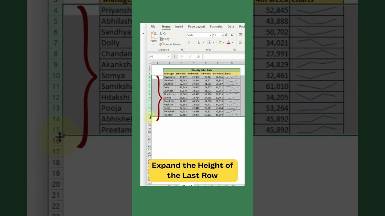 Excel Tip: Resize All Row's Height Equally