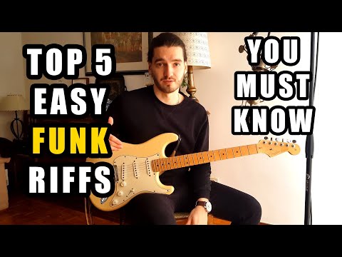 TOP 5 easy FUNK GUITAR riffs you MUST KNOW with TABS