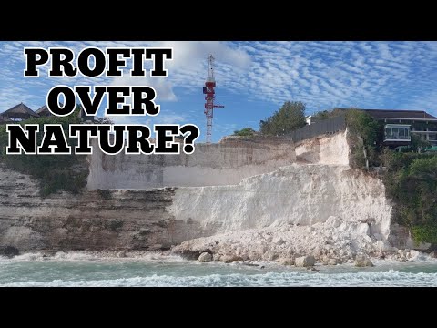 Hotel Bulldozers Collapse Bali Cliff, Destroys Beach - Drone Shots and Explanation of Event