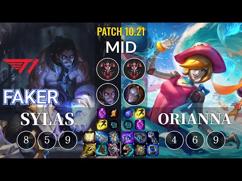T1 Faker Sylas vs Orianna Mid - KR Patch 10.21