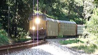 preview picture of video 'CSX 864 & 7764-mixed freight thru Ellicott City, Maryland on B&O Old Main Line'