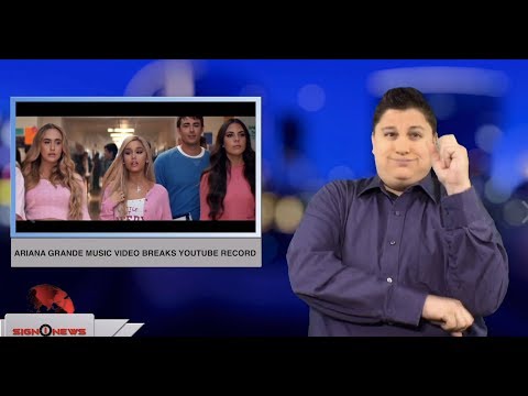 Ariana Grande music video breaks YouTube record (ASL - 12.3.18)