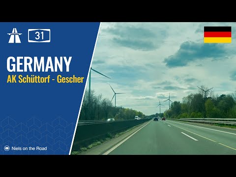 Driving in Germany: Autobahn A31 from AK Schüttorf to Gescher