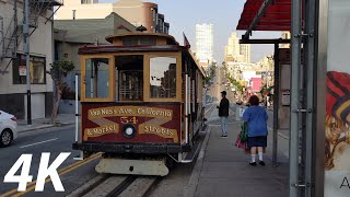 ⁴ᴷ⁶⁰ MUNI (SFMTA): Full Journey on the California Cable Car: Davis St (Downtown) - Van Ness