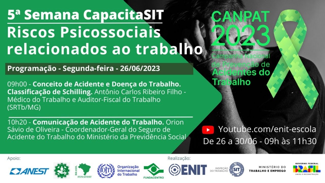 5ª Semana CapacitaSIT - 26 de junho de 2023 - Riscos Psicossociais Relacionados ao Trabalho