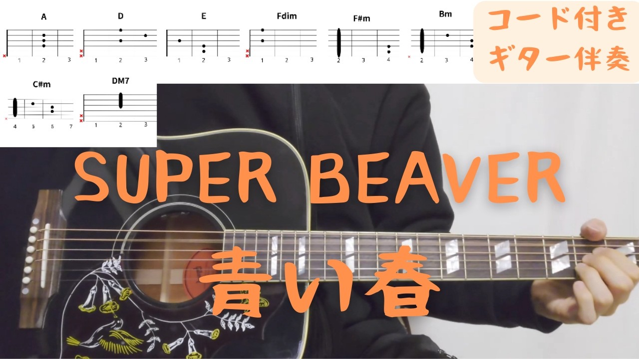 【ギターコード付き】SUPER BEAVER/青い春【アコギ弾いてみた】
