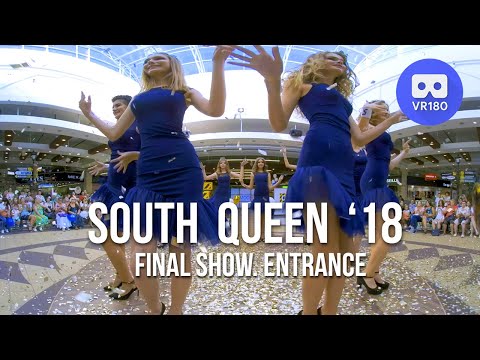 VR180 3D. Beauty contest South Queen '18 final show. Entrance