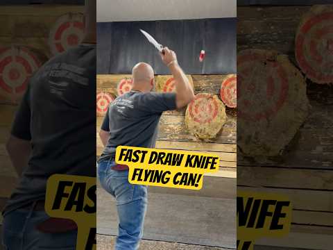 World Champion Knife Thrower’s Lightning-Fast Can Duel! #knifethrowing #trickshot