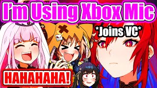 Liz Joins Nerissa, Calli and Gigi VC using XBox Mic and Everyone Bursts Into Laughter【Hololive EN】