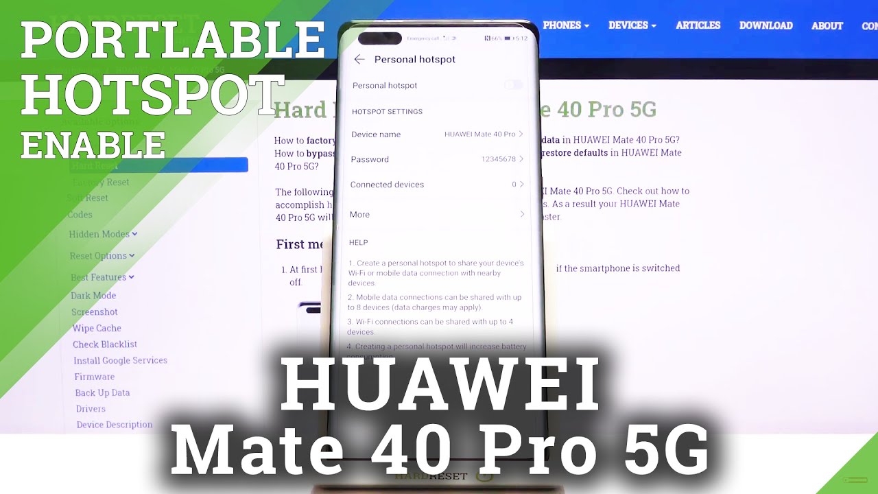 How to Enable Portable Hotspot in HUAWEI Mate 40 Pro – Wi-Fi Hotspot