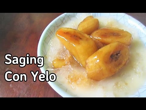 Saging Con Yelo (Sweetened Banana With Shaved Ice and Milk)