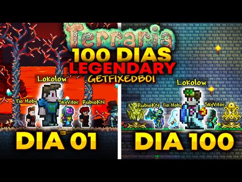 JOGUEI 100 DIAS NO TERRARIA LEGENDARY GETFIXEDBOI - O FILME