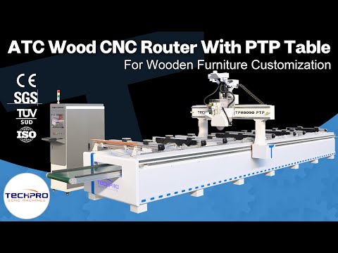 2024 ATC Woodworking CNC Router with PTP Table for Furniture Customization