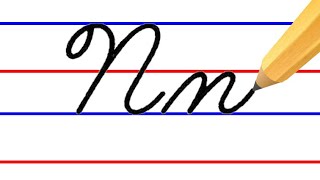 letter N, cursive handwriting practice