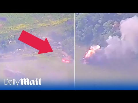 Moment Russia blows up German Leopard tank as Ukraine launches counter-offensive