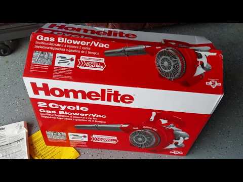 Part of a video titled Homelite 2 Cycle Gas Blower/Vac - YouTube