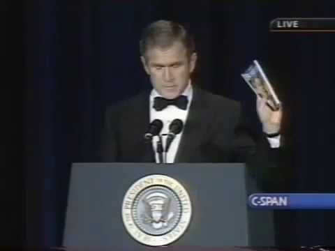 George W. Bush makes fun of his own grammar(Bushisms)