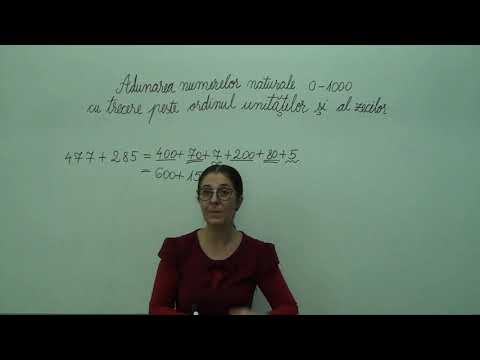 Adunarea numerelor 0-1000 cu trecere peste ordinul unităților și al zecilor