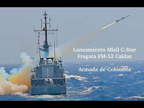 Lanzamiento misil C-Star desde la fragata FM-52 ARC Caldas