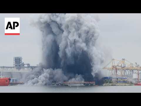 Ukraine maritime drone explodes at a Black Sea port in Romania