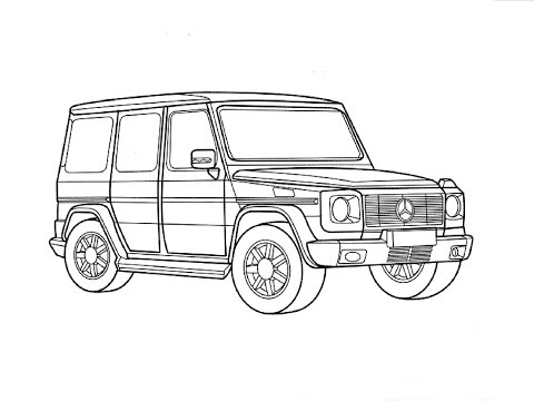 Speed drawing: Mercedes-Benz G Class / Быстрое рисование. Мерседес-Бенц G Класс