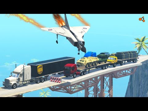 Beamng drive - Breakable Car Bridge Crashes #2