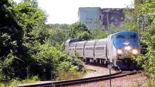 preview picture of video 'Amtrak action in Saco & Biddeford 08-05-2013'
