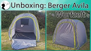 Unboxing: Popup-Zelt Avila von Berger | Auf- und Abbau Wurfzelt Gerätezelt | Universalzelt