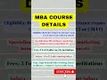 MBA Course Details Eligibility Fees Salary Scope Youtubeshorts Mumbaiwalesir Short Viral Mba