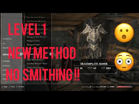 HoW TO GET DRAGONBONE ARMOR LEVEL 1 no smithing !(so easy )unique echantments best armor at level 1
